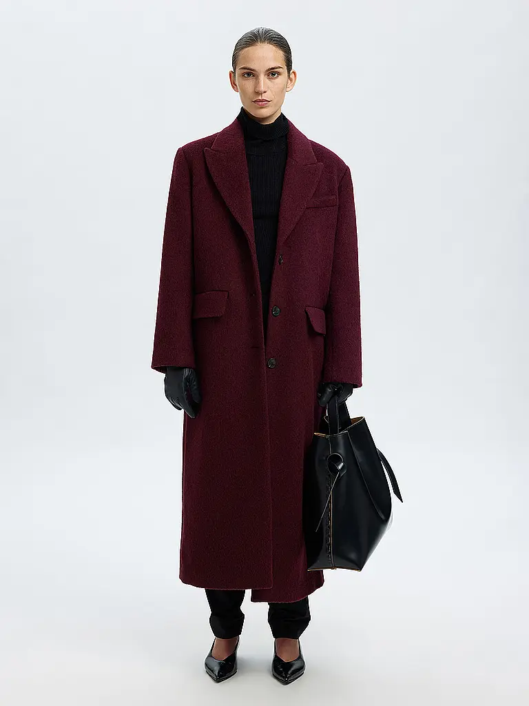 SELECTED FEMME | Cappotto di lana | Rosso scuro