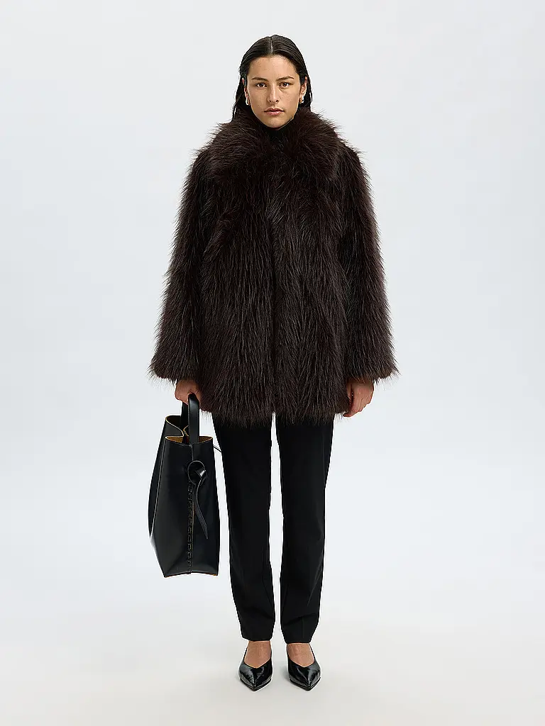 SELECTED FEMME | Cappotto in pelliccia sintetica SLFBREA | Marrone