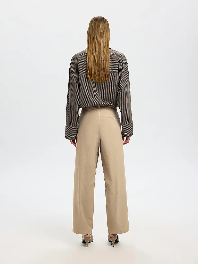SELECTED FEMME | Pantaloni business SLFBARREL MARLA | Crema