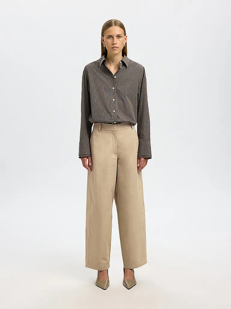 SELECTED FEMME | Pantaloni business SLFBARREL MARLA | Crema