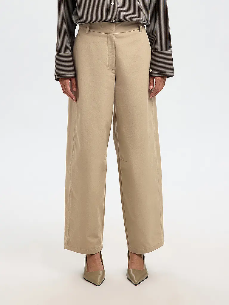 SELECTED FEMME | Pantaloni business SLFBARREL MARLA | Crema