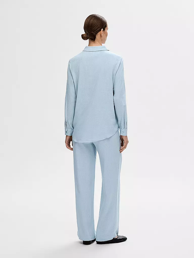 SELECTED FEMME | Pantaloni di lino con vestibilità jogging SLFVIVA-GULIA | Blu chiaro