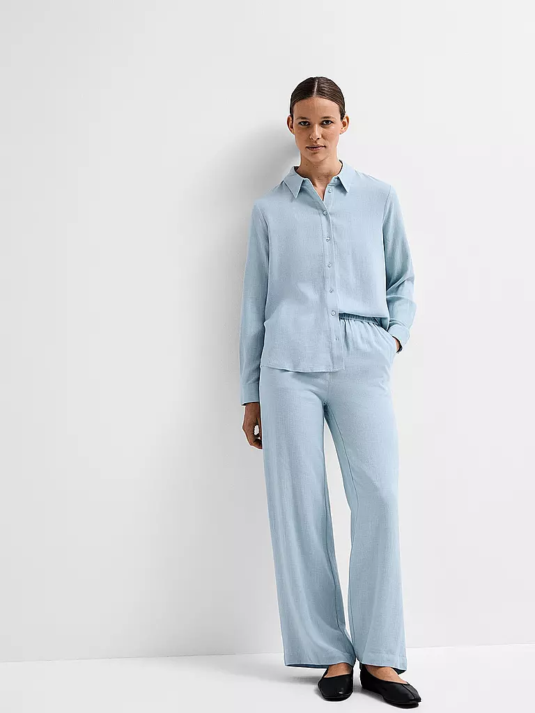 SELECTED FEMME | Pantaloni di lino con vestibilità jogging SLFVIVA-GULIA | Blu chiaro