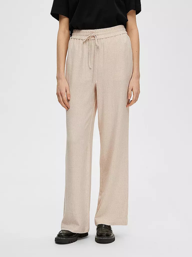 SELECTED FEMME | Pantaloni di lino Jogging Fit SLFVIVA-GULIA | Beige