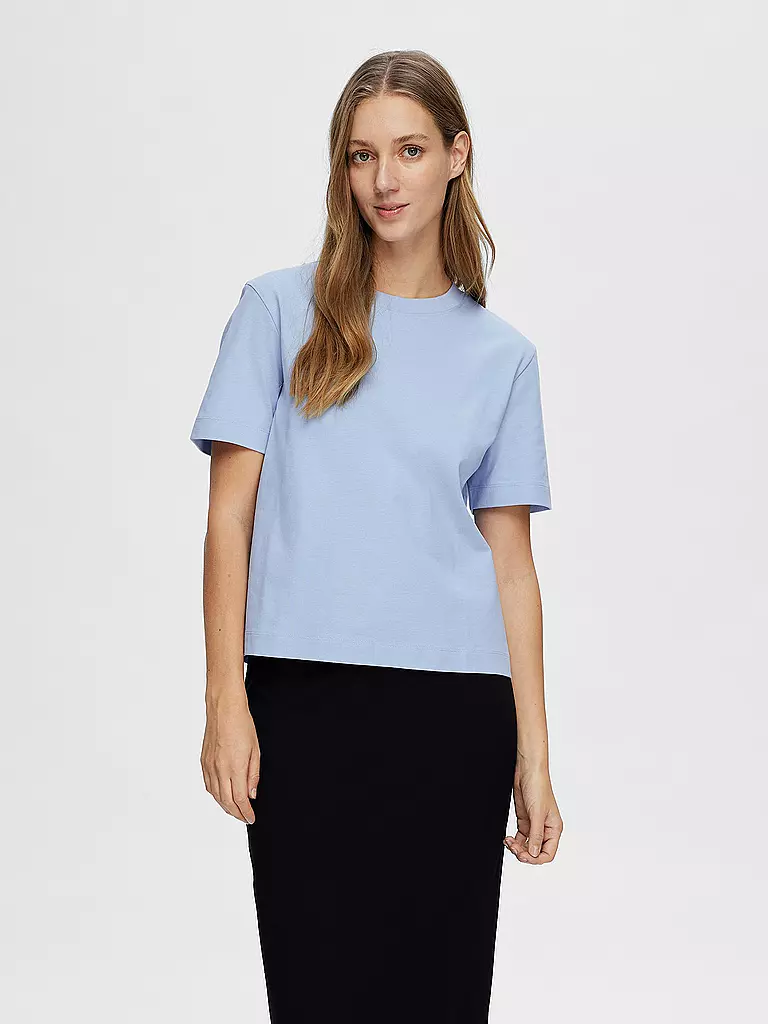 SELECTED FEMME | T-shirt Boxy Fit SLFESSENTIAL | Blu chiaro