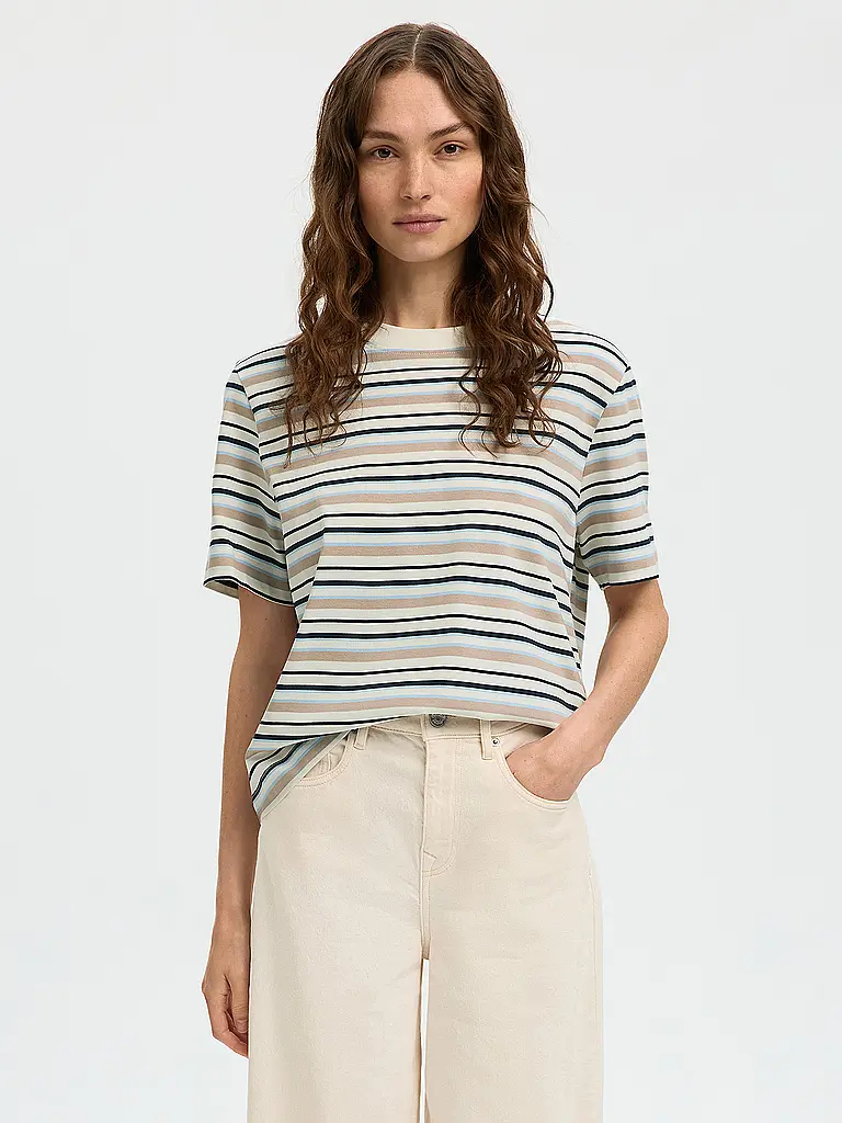 SELECTED FEMME | T-Shirt SLFESSENTIAL
Marke: SELECTED FEMME
Farbe: creme
Kategorien: Moda,Donna

Lunghezza manica: Manica corta
Scollatura: Girocollo
Materiale: Jersey,Cotone
Motivo: A righe
Vestibilità (capispalla): Regular | Crema