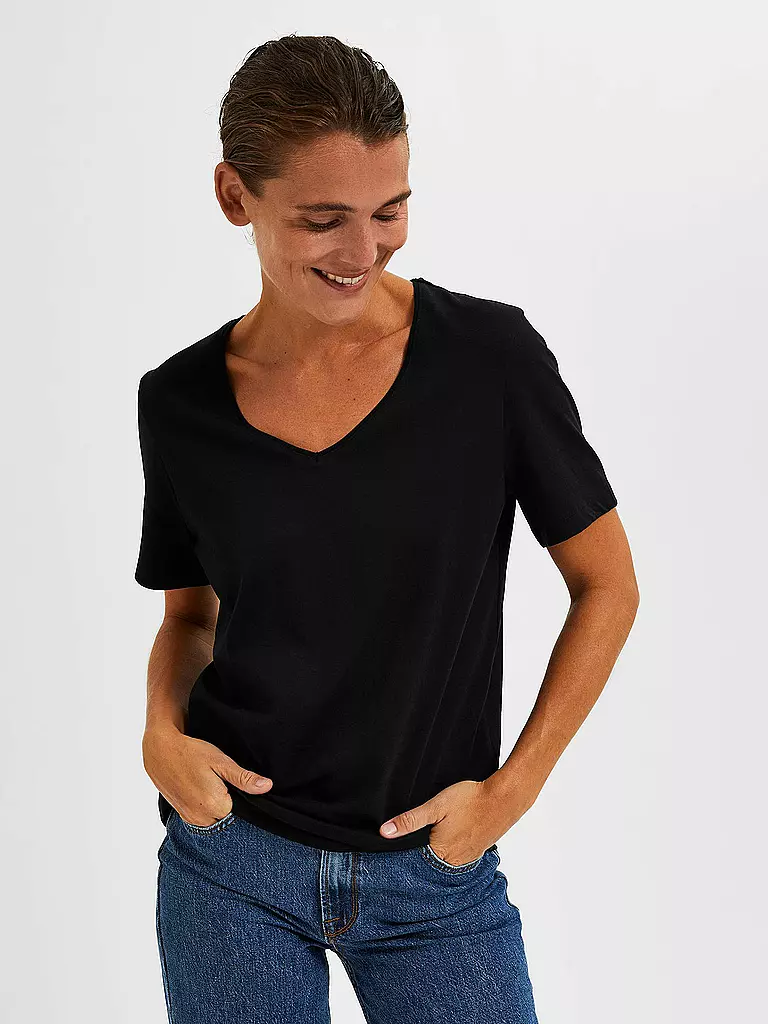 SELECTED FEMME | T-shirt SLFESSENTIAL | Nero