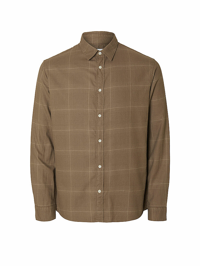Camicia di flanella slim fit SLHSLIMOWEN beige M
