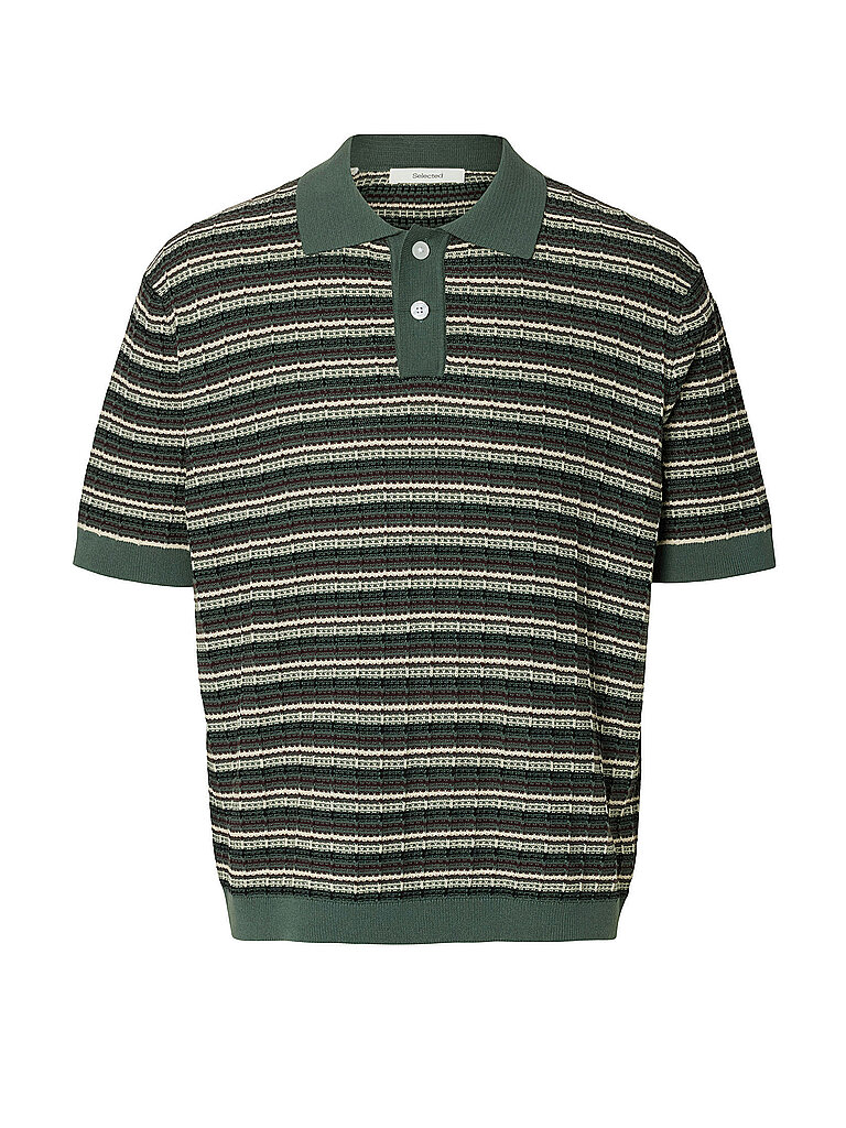 Polo SLHDANE verde scuro M