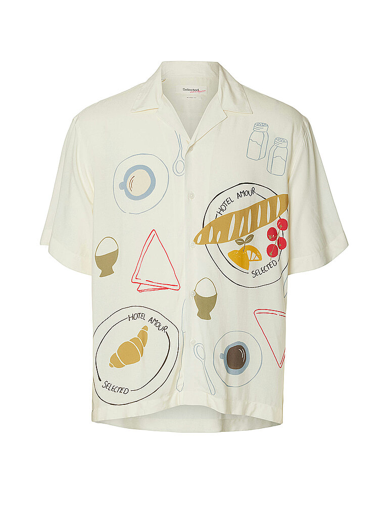 Camicia SLHRLXHOTEL AMOUR PRINT crema XXL