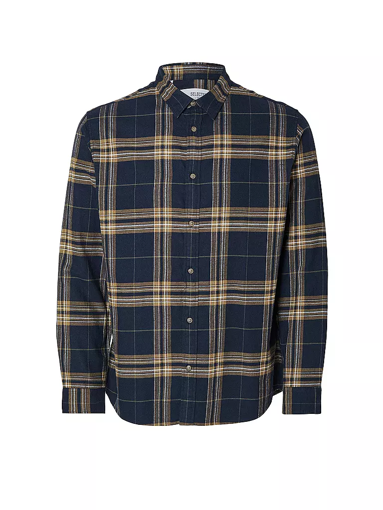 SELECTED | Camicia di flanella slim fit SLHSLIMOWEN | Blu scuro