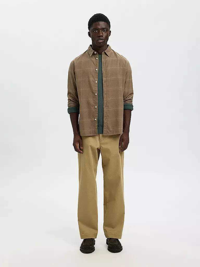 SELECTED | Camicia di flanella slim fit SLHSLIMOWEN | Beige