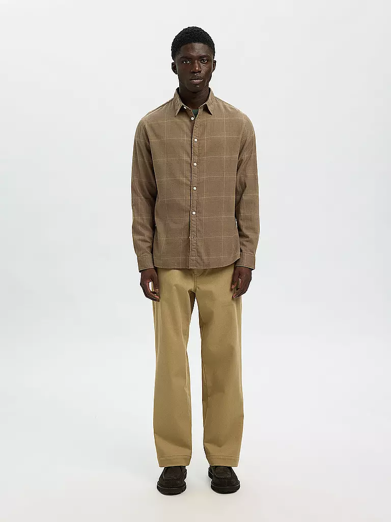 SELECTED | Camicia di flanella slim fit SLHSLIMOWEN | Beige