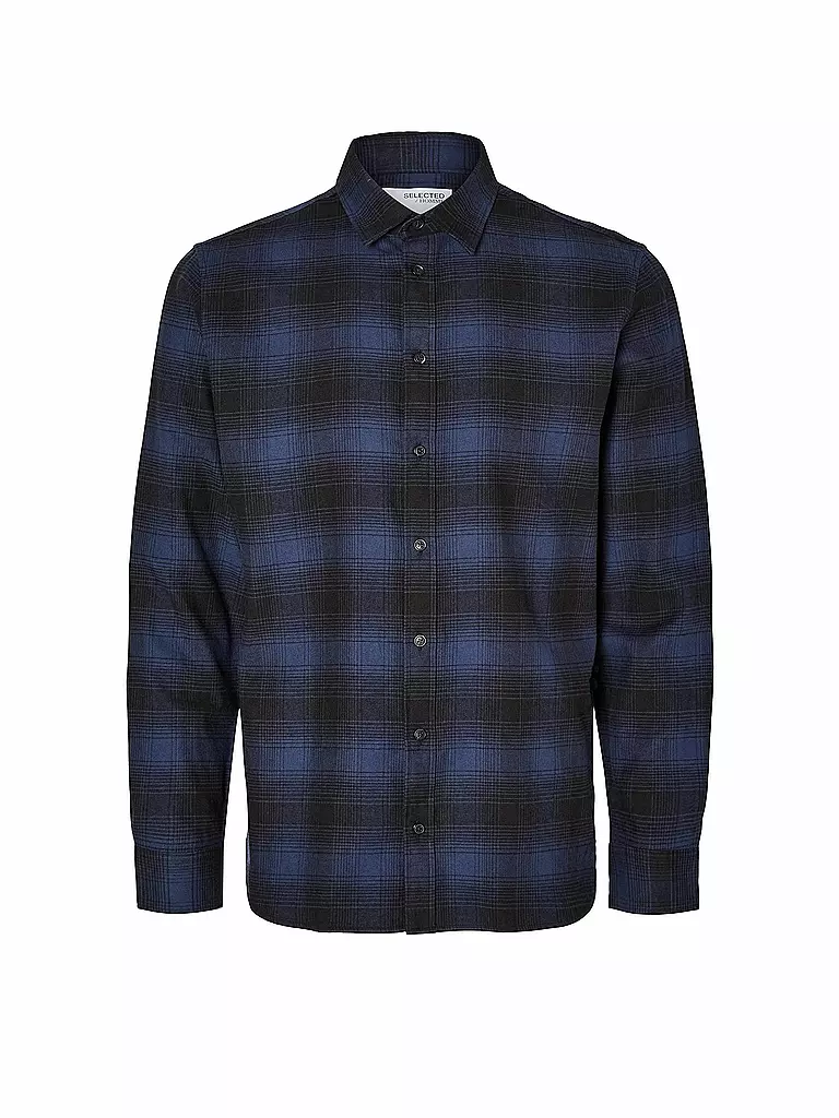 SELECTED | Flanellhemd Slim Fit SLHSLIMOWEN | Blu scuro