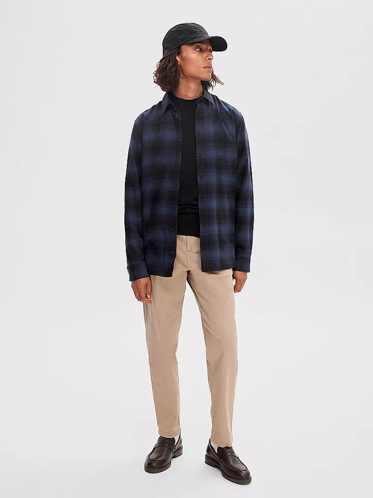 SELECTED | Flanellhemd Slim Fit SLHSLIMOWEN | Blu scuro