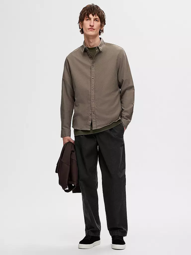 SELECTED | Flanellhemd Slim Fit SLHSLIMOWEN | Marrone chiaro