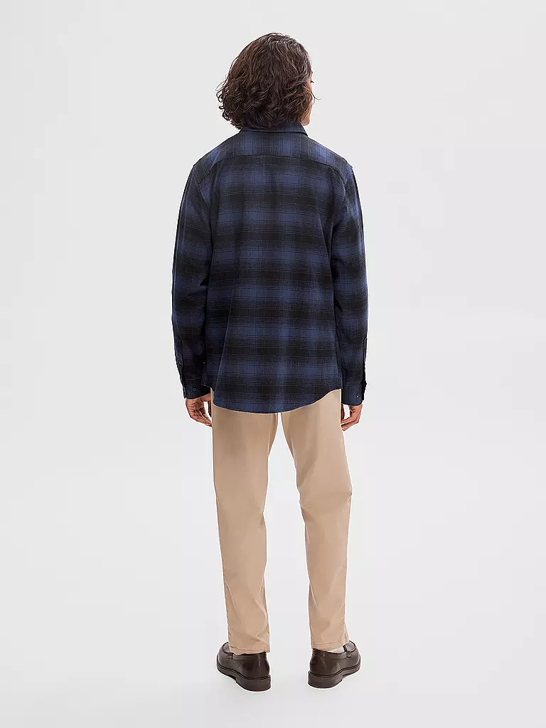 SELECTED | Flanellhemd Slim Fit SLHSLIMOWEN | Blu scuro