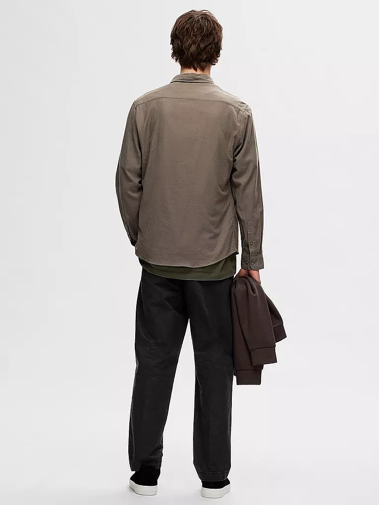 SELECTED | Flanellhemd Slim Fit SLHSLIMOWEN | Marrone chiaro