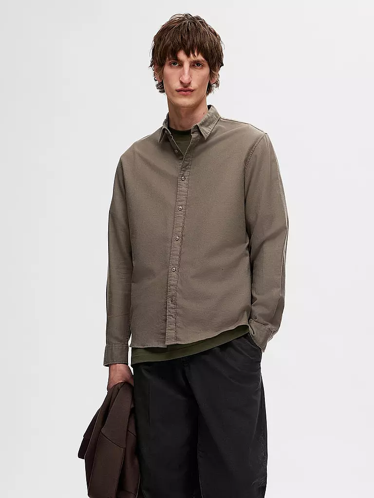SELECTED | Flanellhemd Slim Fit SLHSLIMOWEN | Marrone chiaro
