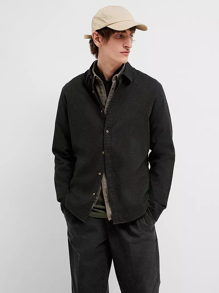 SELECTED | Flanellhemd Slim Fit SLHSLIMOWEN | Marrone chiaro