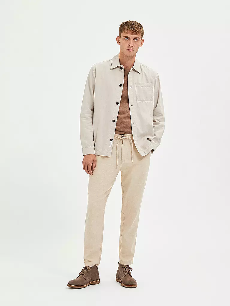 SELECTED | Pantaloni di lino SLHSLIMTAPE | Beige