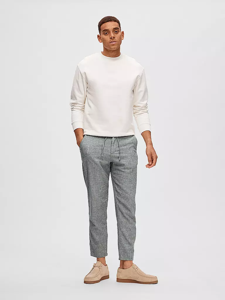 SELECTED | Pantaloni di lino SLHSLIMTAPE | Grigio