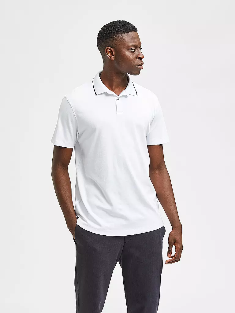 SELECTED | Polo SLHLEROY COOLMAX | Bianco