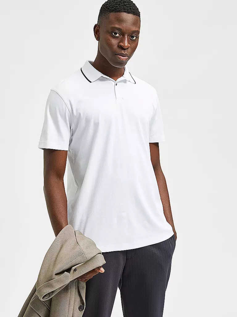 SELECTED | Polo SLHLEROY COOLMAX | Bianco
