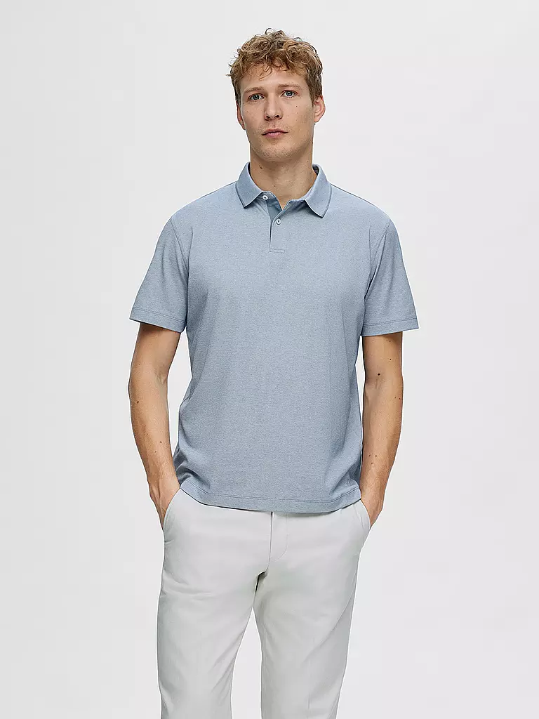 SELECTED | Poloshirt SLHLEROY COOLMAX | Blu chiaro