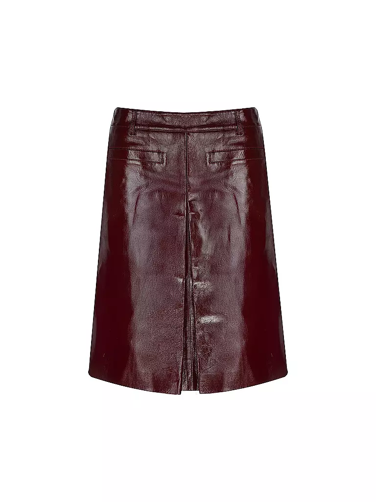 SELF-PORTRAIT | Gonna in pelle | Rosso scuro