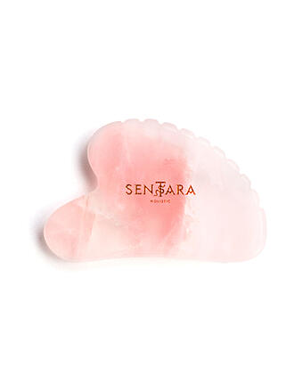 SENTARA | Pietra da massaggio - Gua Sha cuore con denti Quarzo rosa