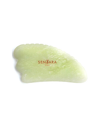 SENTARA | Pietra da massaggio - Corno Gua Sha con denti Giada verde