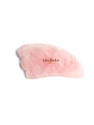 SENTARA | Pietra da massaggio - Corno Gua Sha con dente Quarzo Rosa