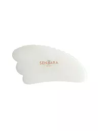 SENTARA | Pietra da massaggio - Corno Gua Sha con denti Giada bianca | Bianco