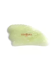 SENTARA | Pietra da massaggio - Corno Gua Sha con denti Giada verde | Verde chiaro