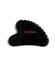 SENTARA | Pietra da massaggio - Gua Sha a cuore con denti nero | Nero