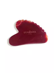 SENTARA | Pietra da massaggio - Gua Sha cuore con denti Corniola Rosso | Rosso
