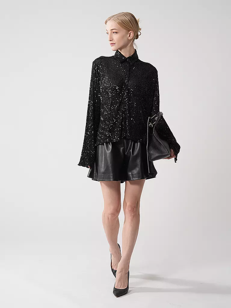 SILVIA SCHNEIDER | Shorts effetto pelle | Nero