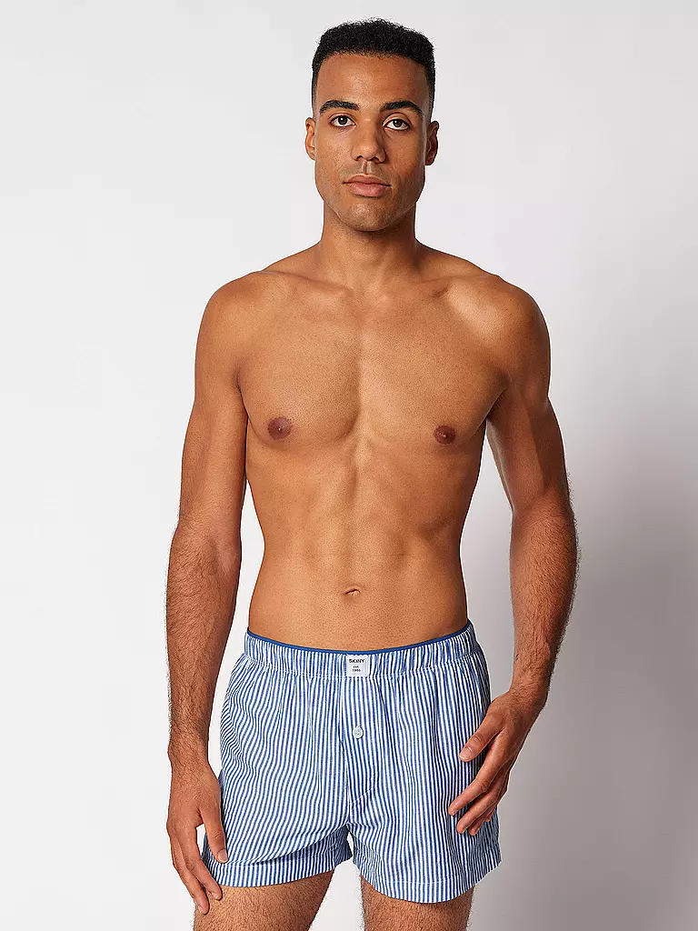 SKINY | Boxer blu a micro righe | Blu