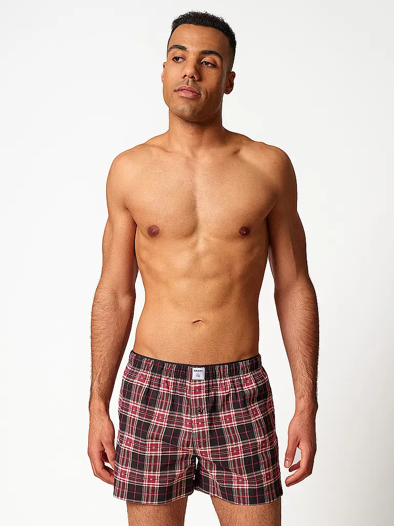 SKINY | Boxer xmas a quadri neri | Nero