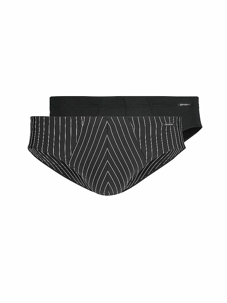 SKINY | Brasil-Slip confezione da 2 "Power Line" (Blackstripe Selection) | Nero