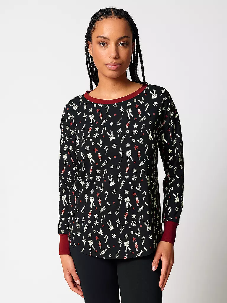 SKINY | Pyjamashirt jollyholly christmas | Blu scuro