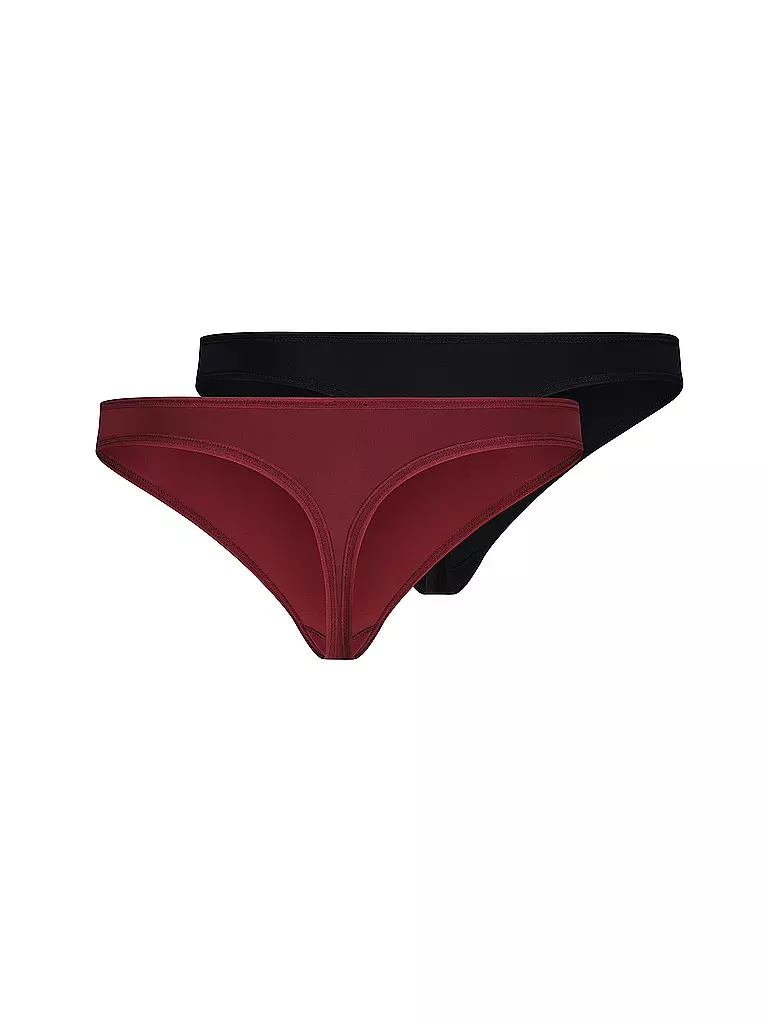 SKINY | String 2-er Pkg. "Micro Lovers" garnetblack selection | Rosso scuro