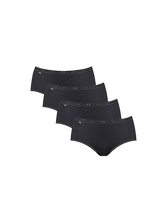 SLOGGI | Midi-Slip "Basic" confezione da 4 (Nero)