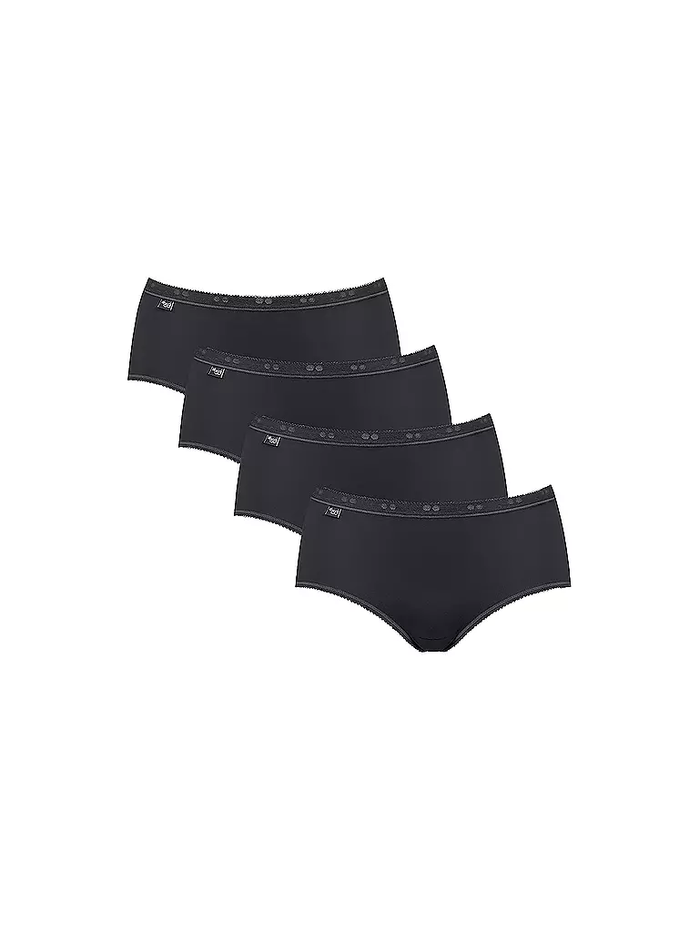 SLOGGI | Midi-Slip "Basic" confezione da 4 (Nero) | Nero