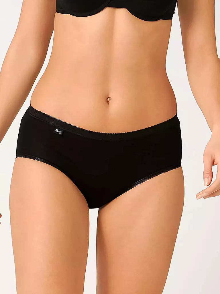 SLOGGI | Midi-Slip "Basic" confezione da 4 (Nero) | 