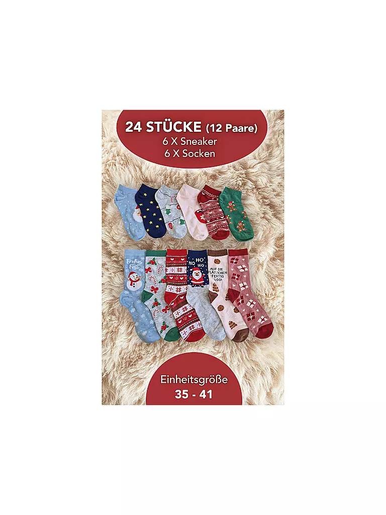 SOCKSWEAR | Calendario dell'Avvento da donna con calze taglia 35-41 multicolore | Multicolore