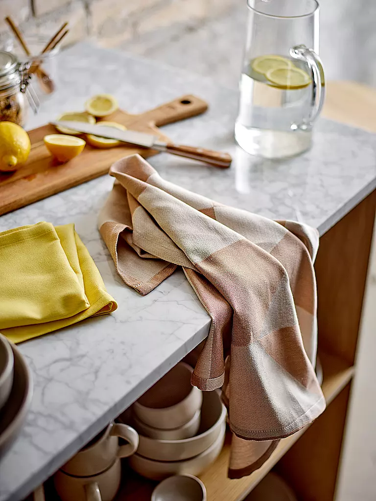 SOEDAHL | Set di strofinacci 2 pz. 50x70cm TWIST Warm Taupe | Marrone chiaro