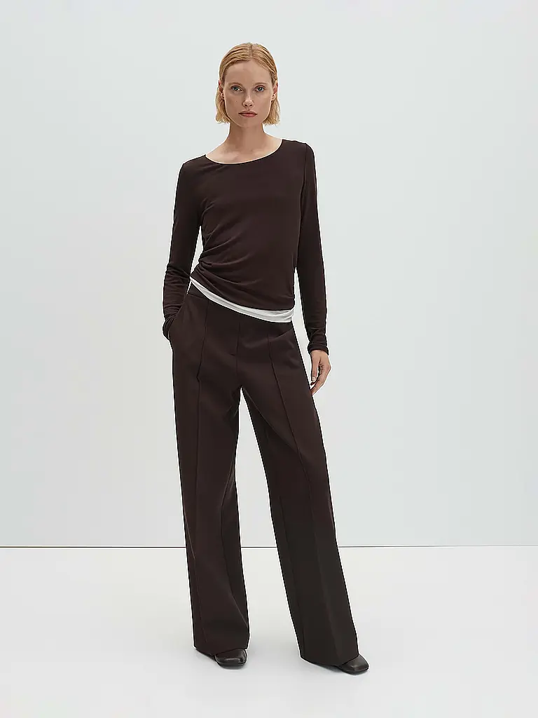 SOMEDAY | Langarmshirt KIROSA SOFT LONG | Marrone