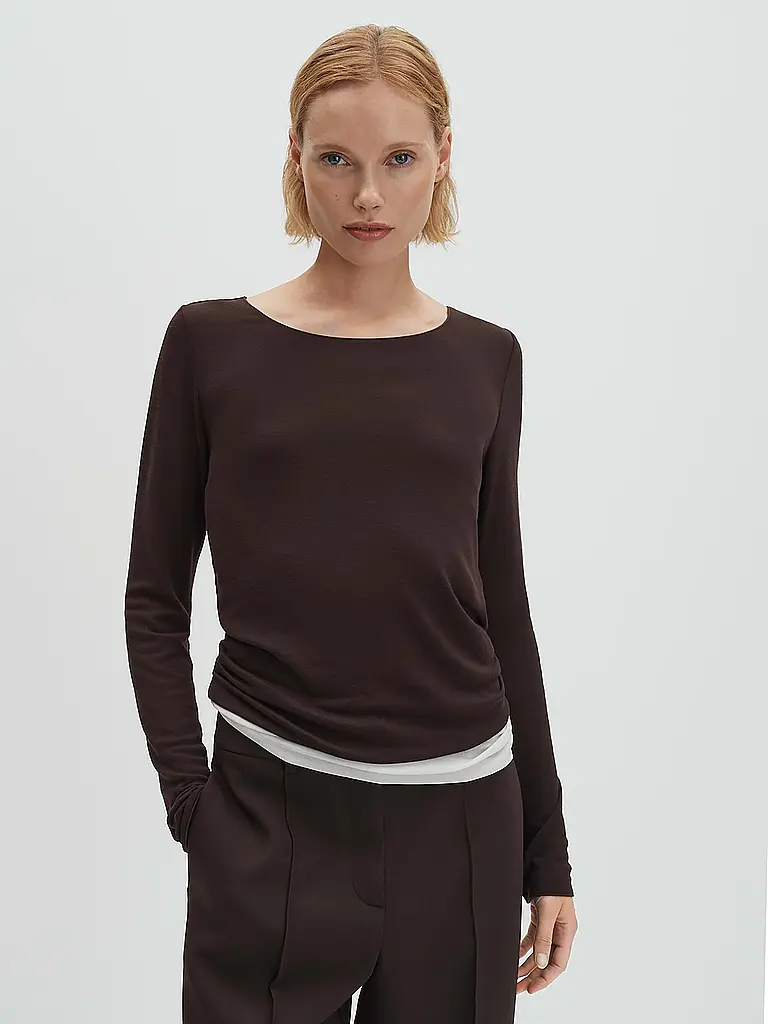 SOMEDAY | Langarmshirt KIROSA SOFT LONG | Marrone